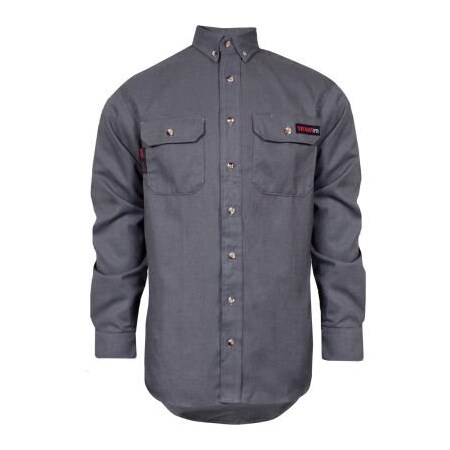 National Safety Apparel TECGEN Select Flame Resistant Work Shirt, XL, Gray,  TCG01150222